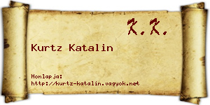 Kurtz Katalin névjegykártya